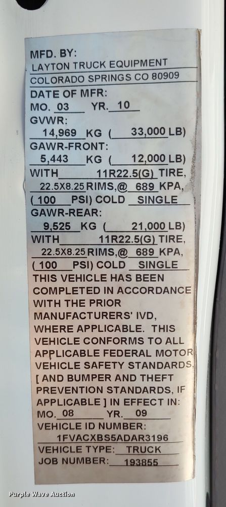 image for item LK9950 2010 Freightliner Business Class M2  Crew Cab utility / service truck