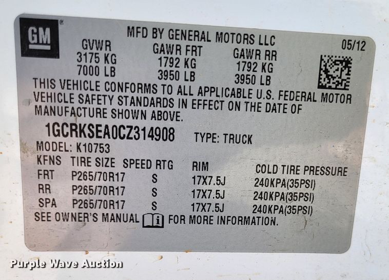 image for item LR9074 2012 Chevrolet Silverado 1500  Ext. Cab pickup truck