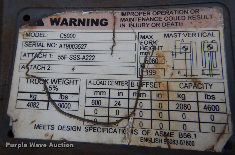 image for item LS9912 Caterpillar C5000  forklift