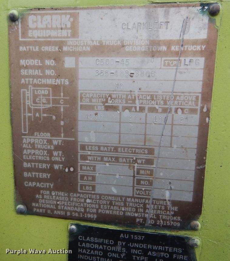 image for item LS9914 Clark C500-45  forklift