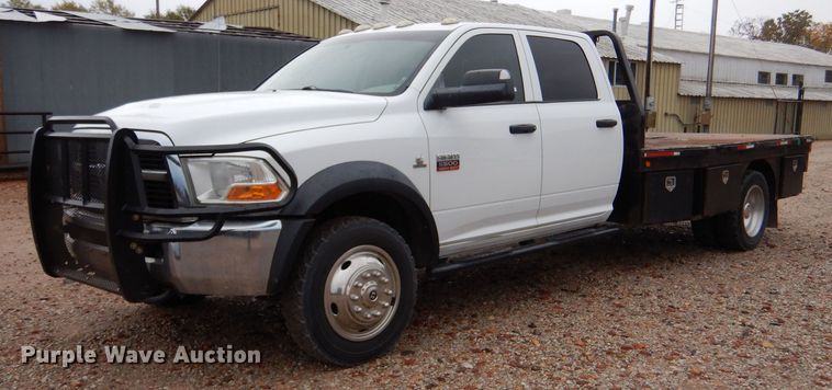 image for item LU9706 2012 Dodge Ram 5500HD  Crew Cab flatbed truck