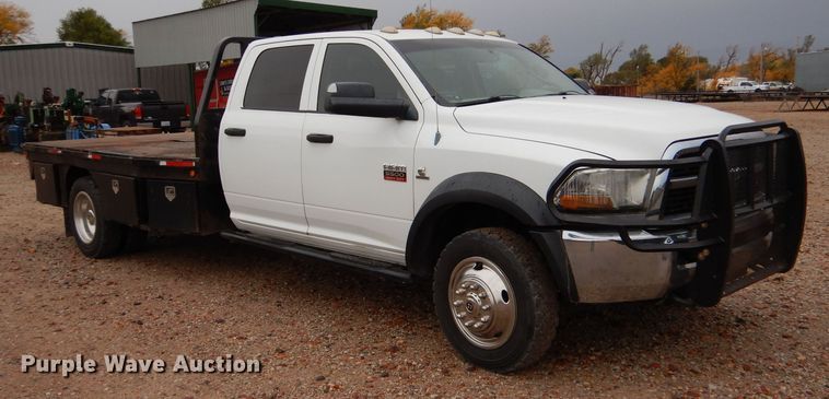 image for item LU9706 2012 Dodge Ram 5500HD  Crew Cab flatbed truck