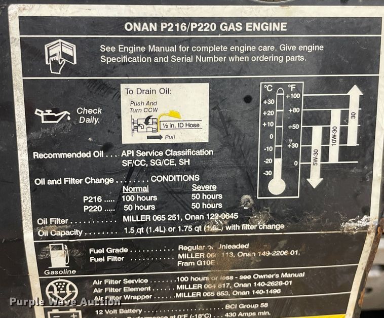image for item LU9708 Miller Bobcat 225  welder/generator