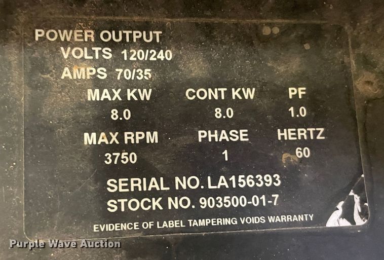 image for item LU9708 Miller Bobcat 225  welder/generator