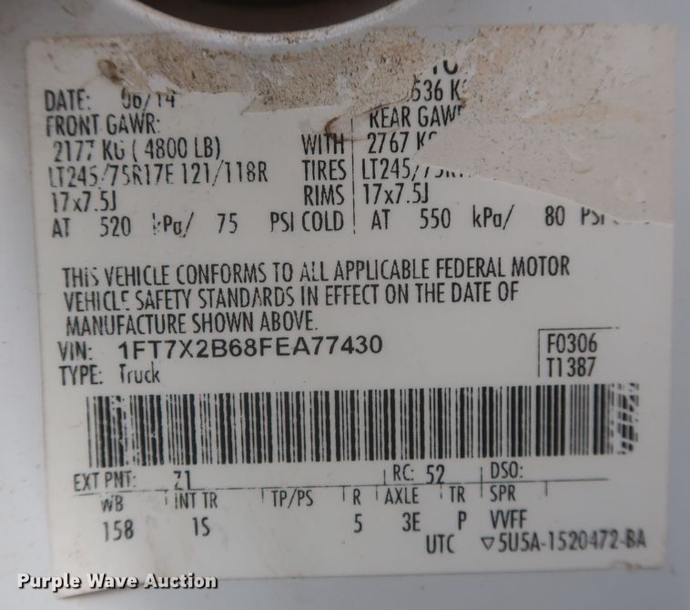 image for item MJ9215 2015 Ford F250 Super Duty  SuperCab pickup truck