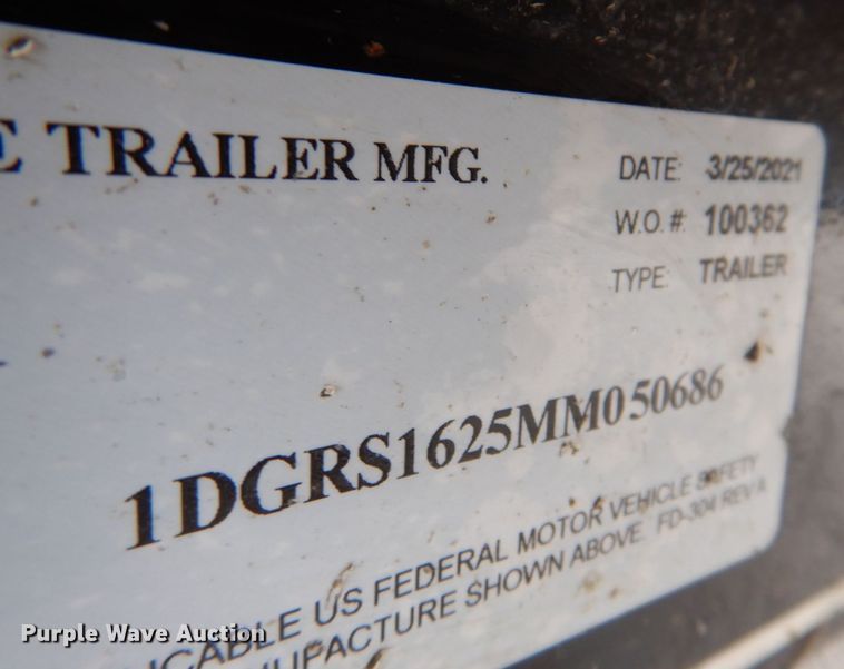 image for item MJ9838 2021 Doolittle 7716-SS  utility trailer