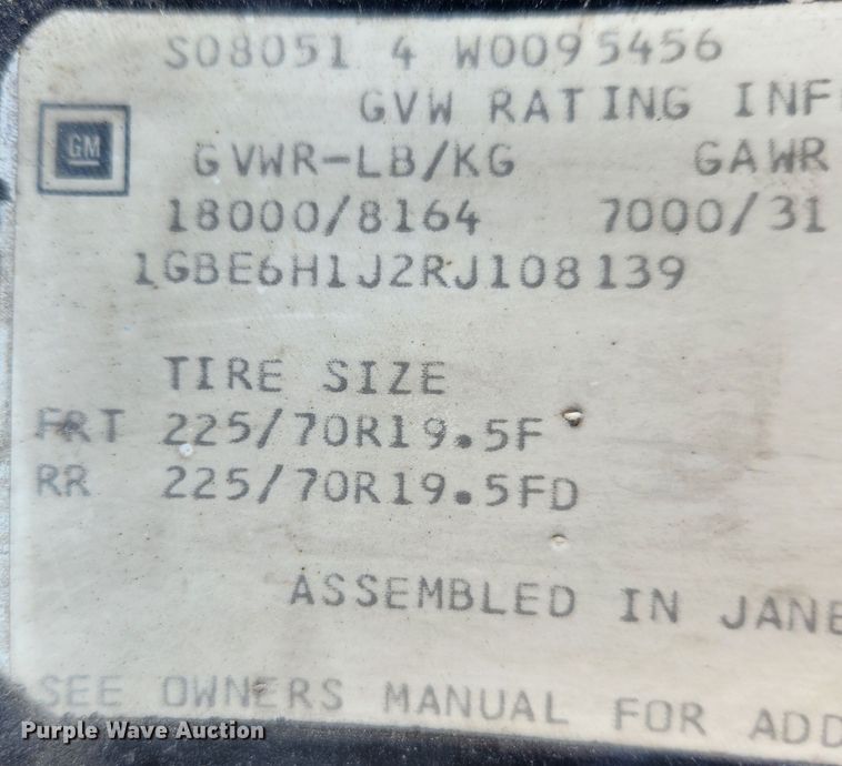 image for item MK9499 1994 Chevrolet Kodiak C6500  flatbed truck