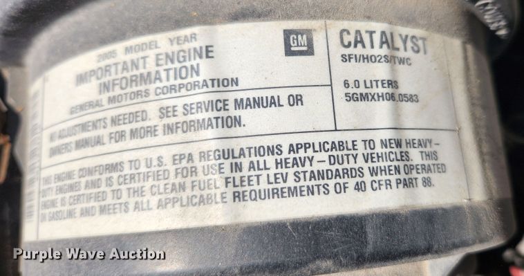 image for item MK9501 2005 Chevrolet Express G3500  box truck