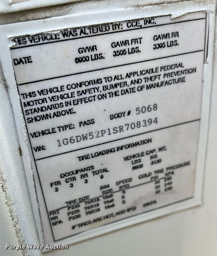 image for item MN9324 1995 Cadillac Fleetwood  limousine