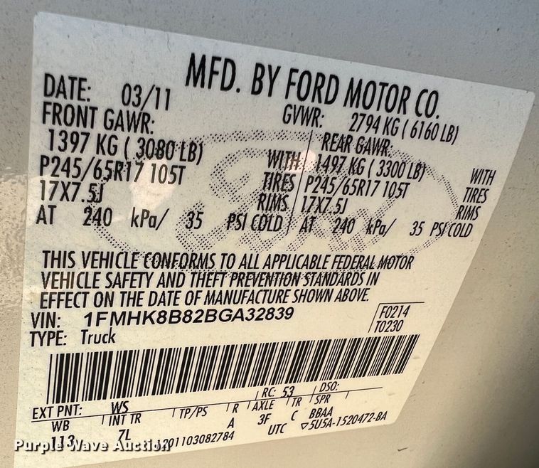 image for item MR9989 2011 Ford Explorer  SUV