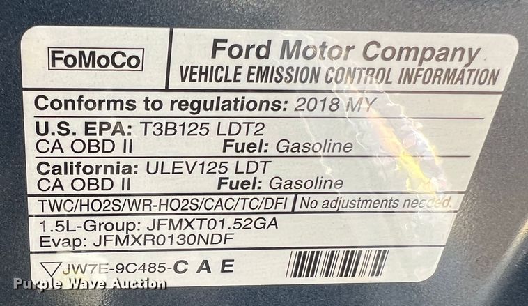 image for item MR9996 2018 Ford Escape SE  SUV