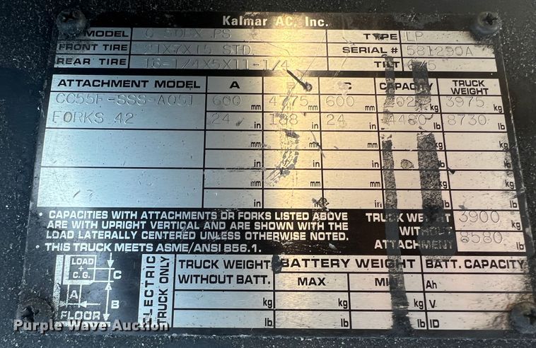 image for item MS9008 Kalmar AC C50BXPS  forklift