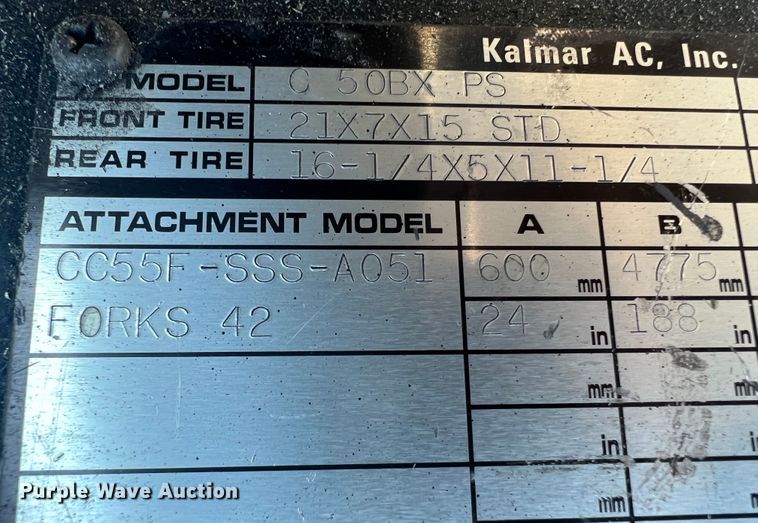 image for item MS9008 Kalmar AC C50BXPS  forklift