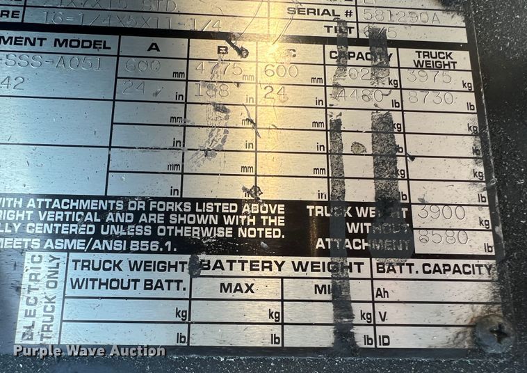 image for item MS9008 Kalmar AC C50BXPS  forklift