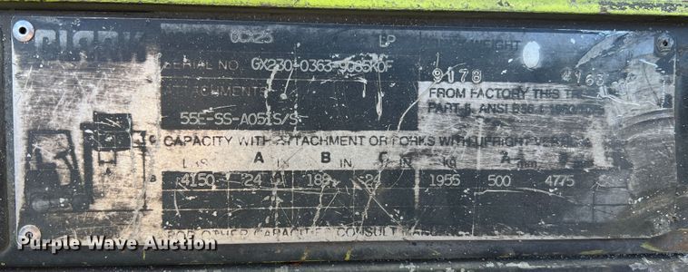 image for item MS9010 Clark GCX25  forklift