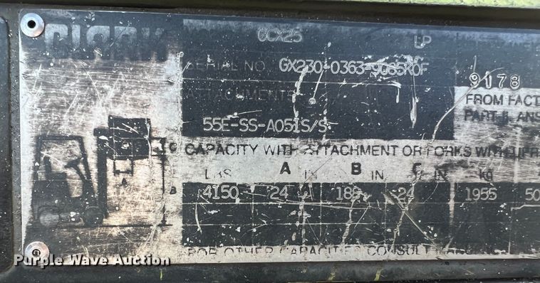 image for item MS9010 Clark GCX25  forklift