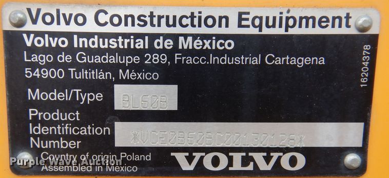 image for item DJ0825 2013 Volvo BL60B  backhoe