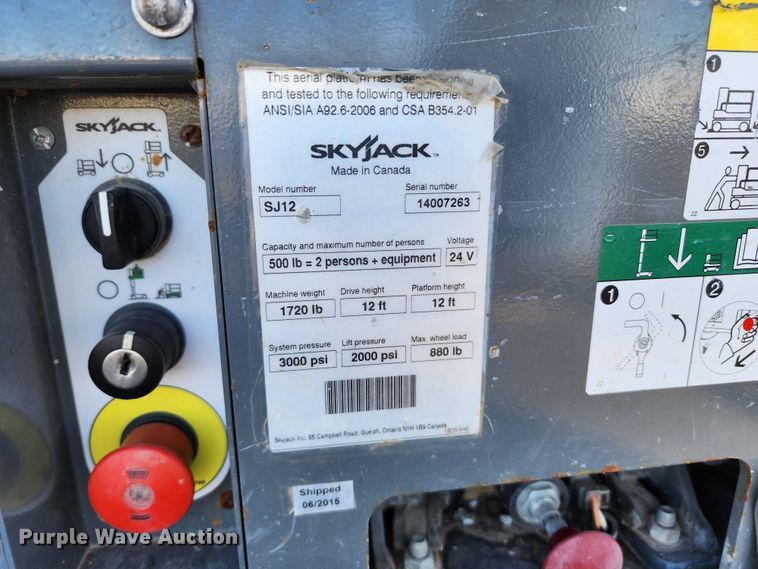 image for item DM4791 Skyjack SJ12  scissor lift