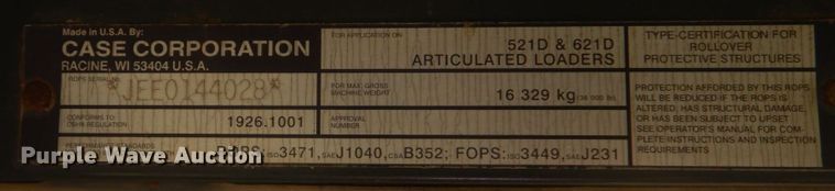 image for item DO1646 2004 Case 621D  wheel loader