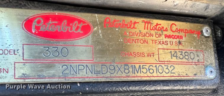 image for item DO8861 2001 Peterbilt 330  dump truck