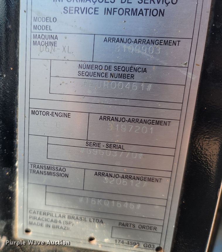 image for item DR3337 2011 Caterpillar D6N XL  dozer