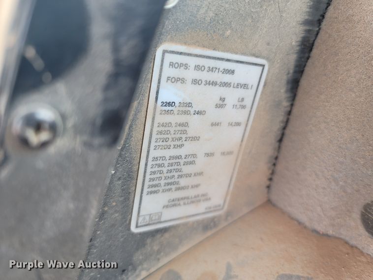 image for item DR3351 2018 Caterpillar 299D2  tracked skid steer loader