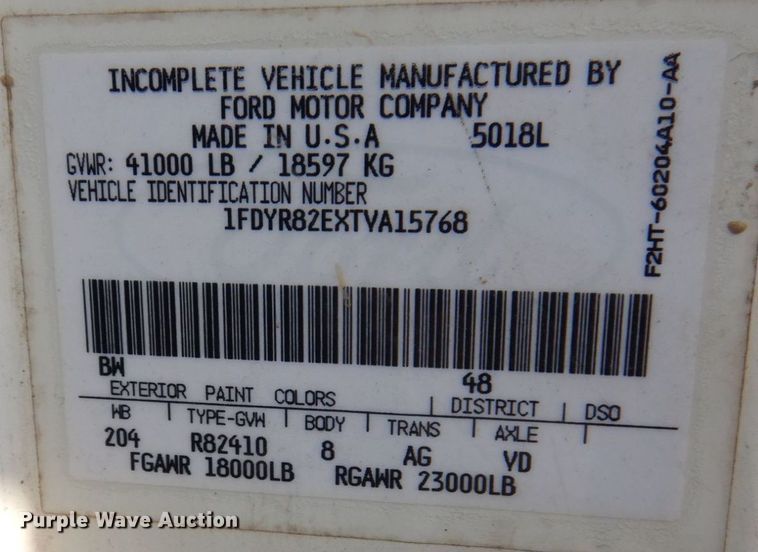 image for item JL9853 1996 Ford LN8000  sewer jetter truck