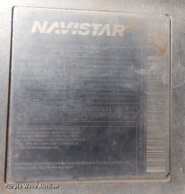 image for item JL9862 2016 International 7600  vacuum truck