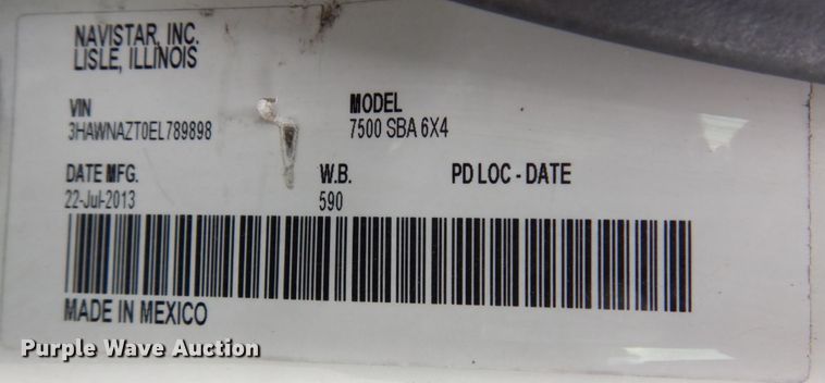 image for item JL9863 2014 International 7500  vacuum truck