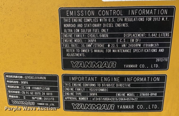 image for item JW9327 2013 John Deere 35D  mini excavator