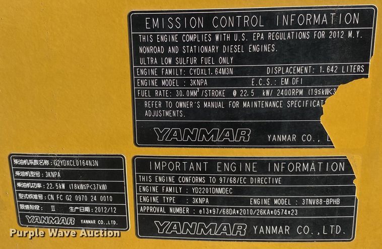 image for item JW9340 2014 John Deere 35D  mini excavator