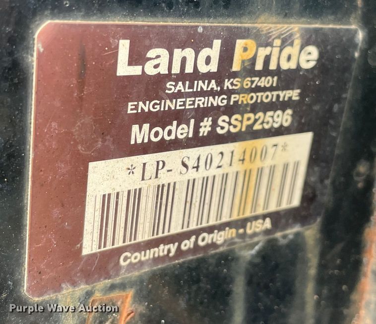 image for item KE9327 Land Pride SSP2596  96"W skid steer snow pusher