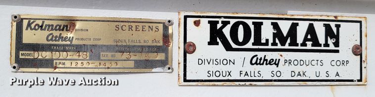 image for item LL9678 Kolman Athey DC100-48  screening plant