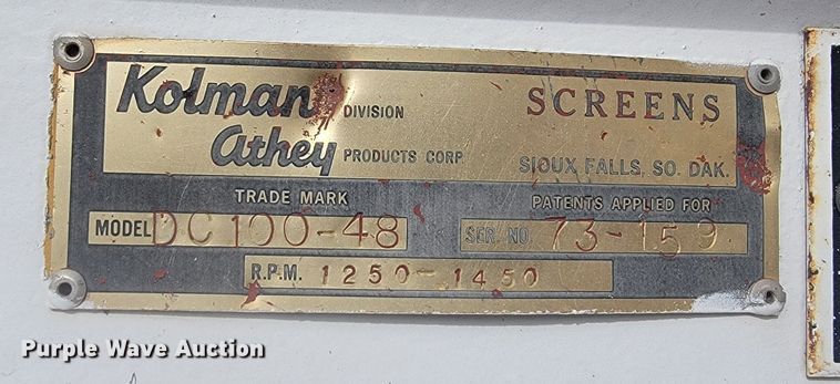 image for item LL9678 Kolman Athey DC100-48  screening plant