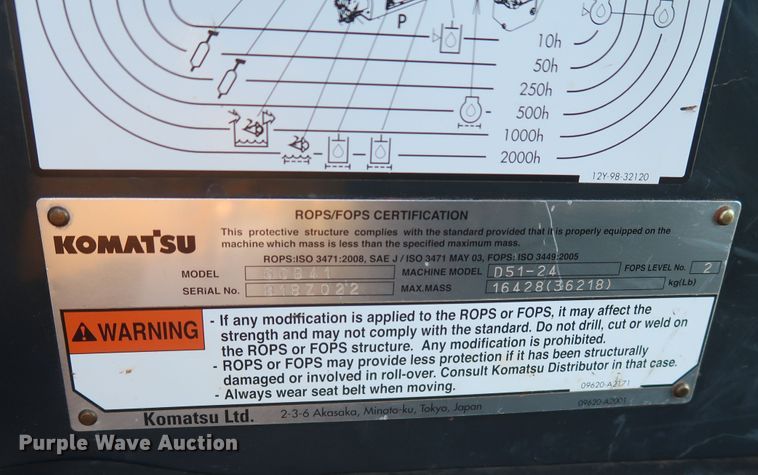 image for item MJ9206 2019 Komatsu D51EXI-24  dozer