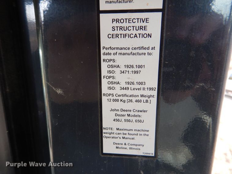 image for item MJ9811 2006 John Deere 650J LGP  dozer