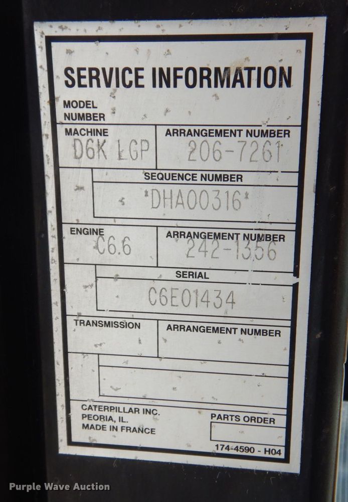 image for item MJ9814 2007 Caterpillar D6K LGP  dozer