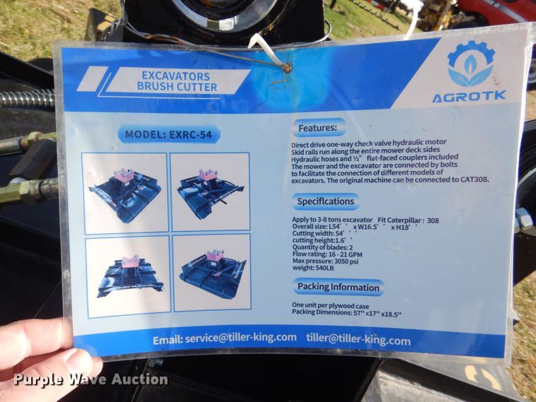 image for item MJ9827 2022 Agrotk EXRC54  excavator rotary mower