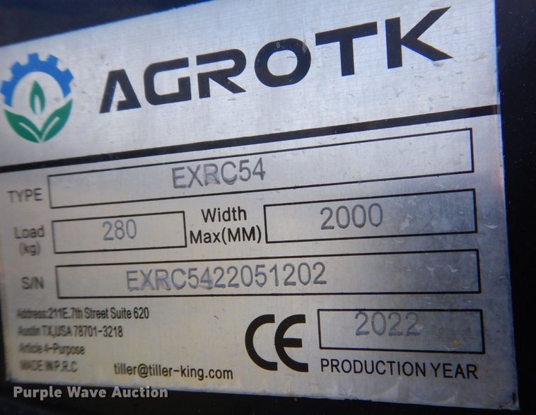 image for item MJ9827 2022 Agrotk EXRC54  excavator rotary mower