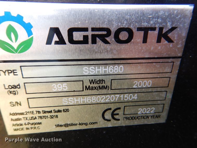 image for item MJ9828 2022 Agrotk SSHH680  skid steer breaker