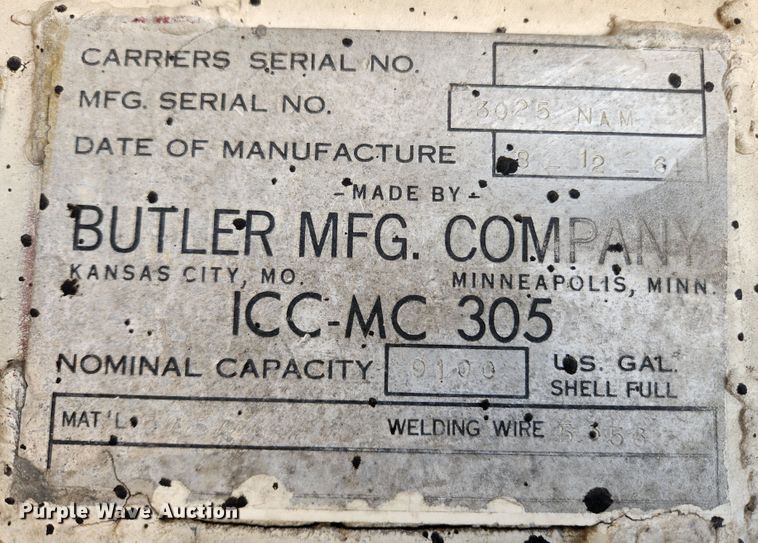 image for item MK9480 1964 Butler  tank trailer