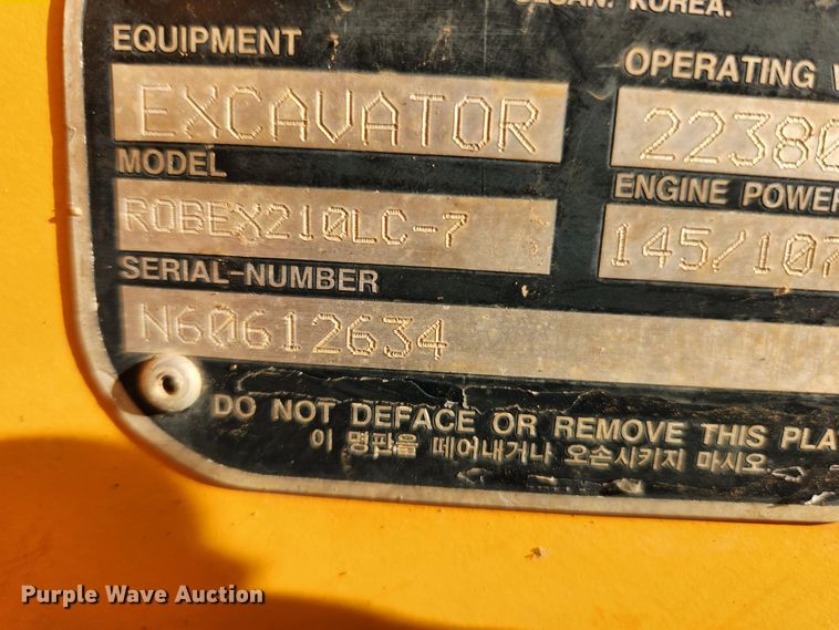 image for item MK9490 2005 Hyundai Robex 210LC-7  excavator