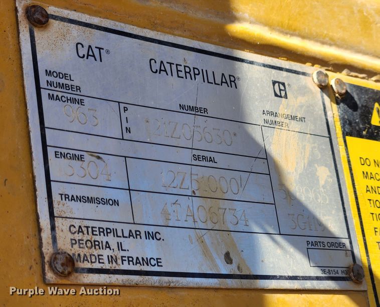 image for item MK9495 1995 Caterpillar 963  track loader