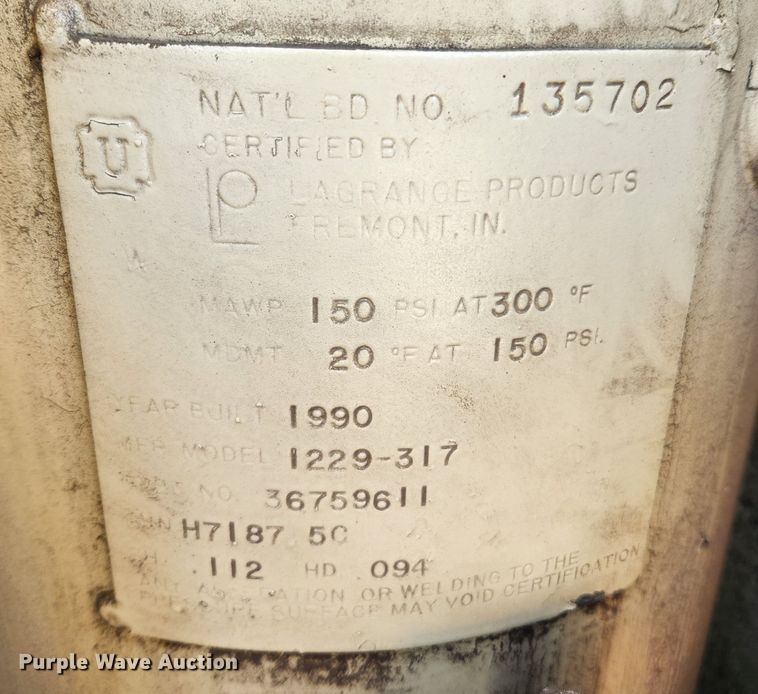 image for item MK9519 1990 Ingersoll Rand 250  air compressor