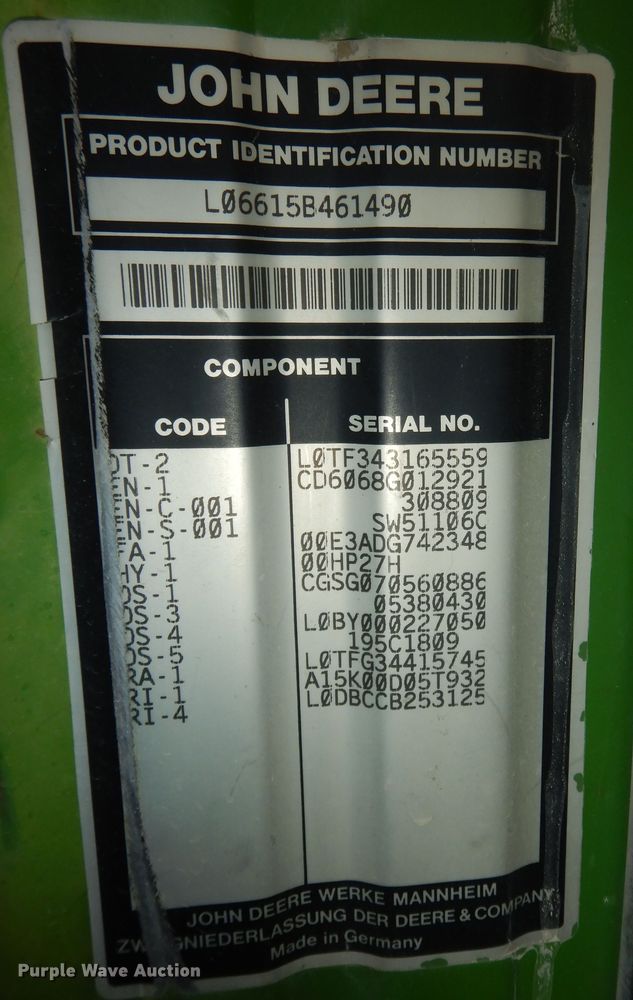 image for item DI6886 2004 John Deere 6615  MFWD tractor