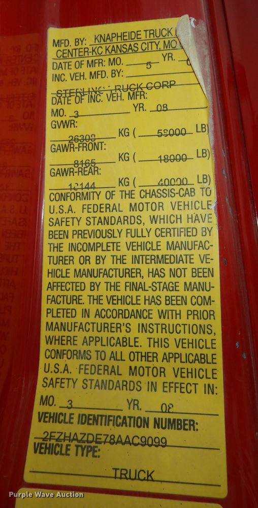 image for item DI6891 2008 Sterling L-Line  dump truck