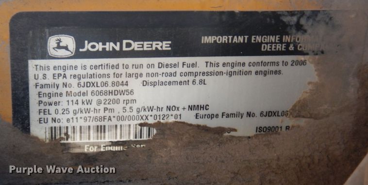 image for item DP0407 2007 John Deere 544J  wheel loader