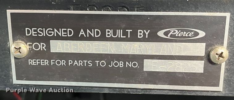 image for item DR7296 1986 Pierce Arrow  pumper fire truck