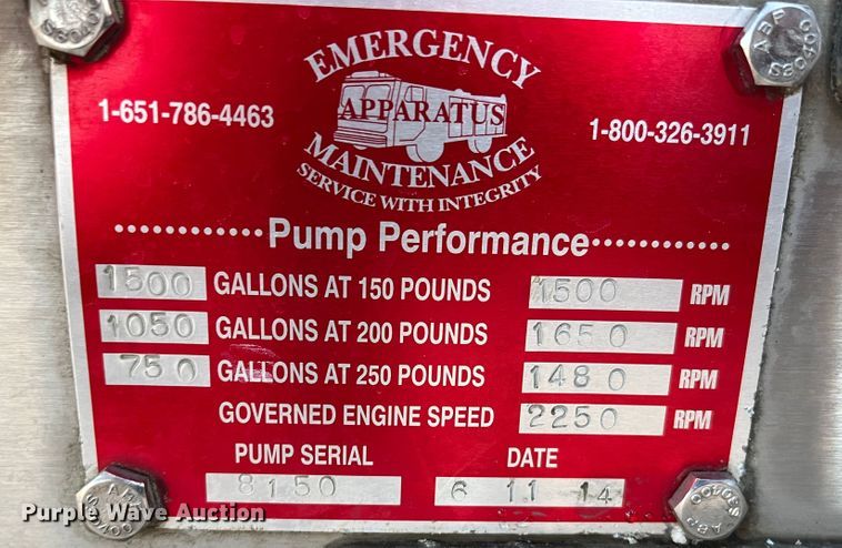 image for item DR7296 1986 Pierce Arrow  pumper fire truck