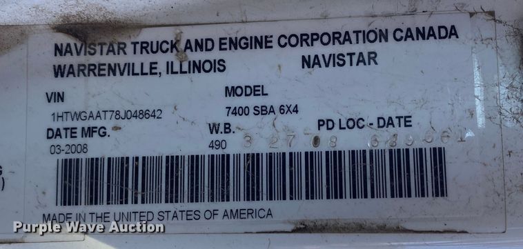 image for item IG9811 2008 International 7400 dump truck